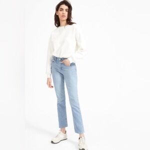 Everlane High Waist Straight Ankle Jeans in Light Blue Size 24